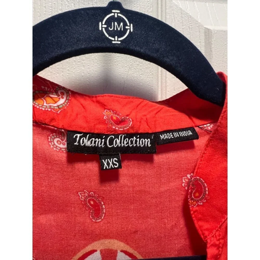 Tolani Collection | Mandarin Collar Caftan Tunic Women's A307942 Sz XXS‎ Red